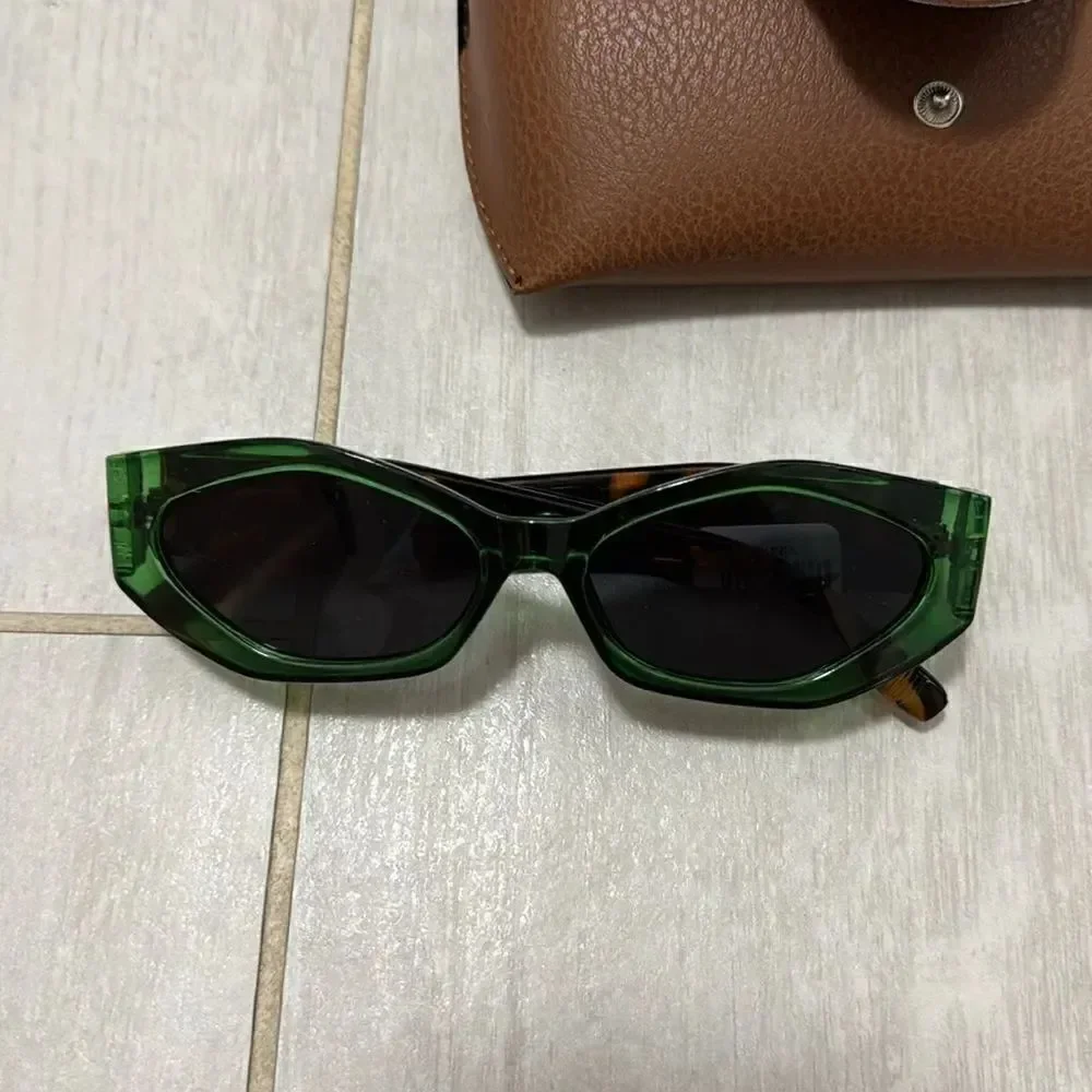 New green and tortoise sunglasses